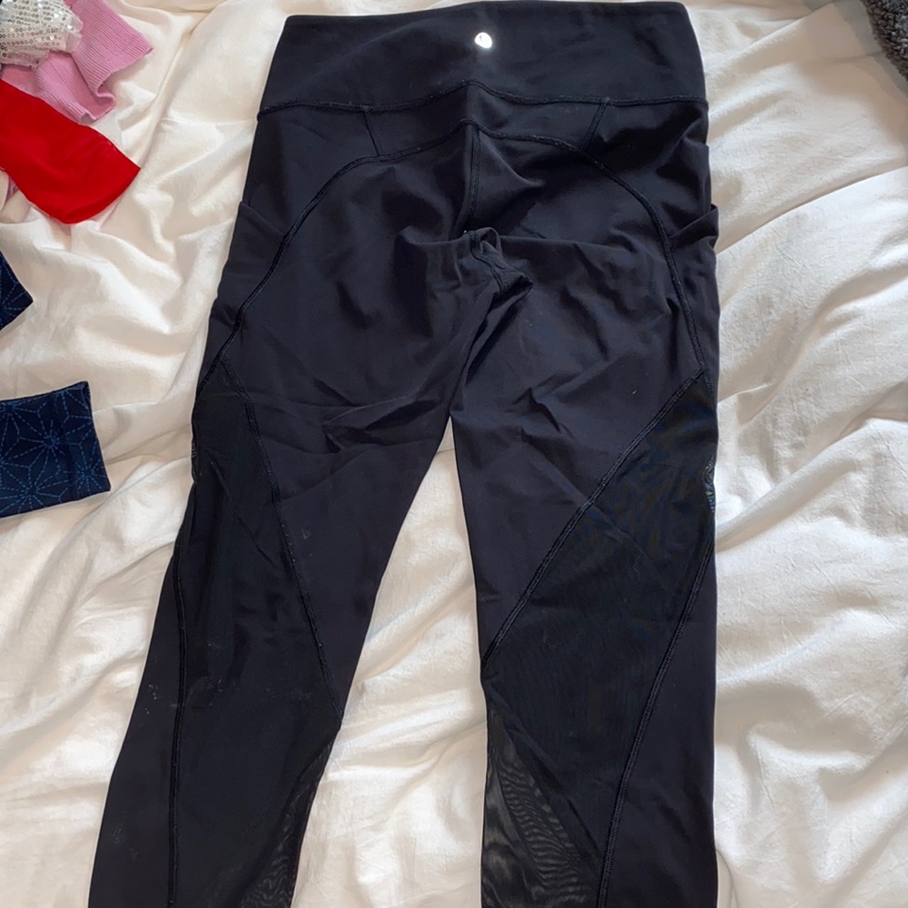 Black CROPPED lulu lemons WITH POCKETS